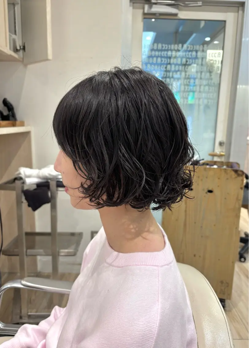ショート パーマ ボブ カット パーマ トリートメント かどた はるなのヘアスタイル