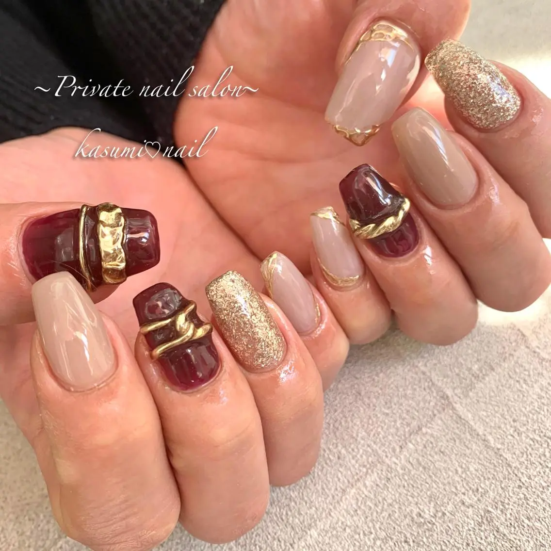 ネイル アートネイル ラメ(グリッター) マグネットネイル ミラーネイル ニュアンスネイル KASUMI♡ Nailのネイルデザイン