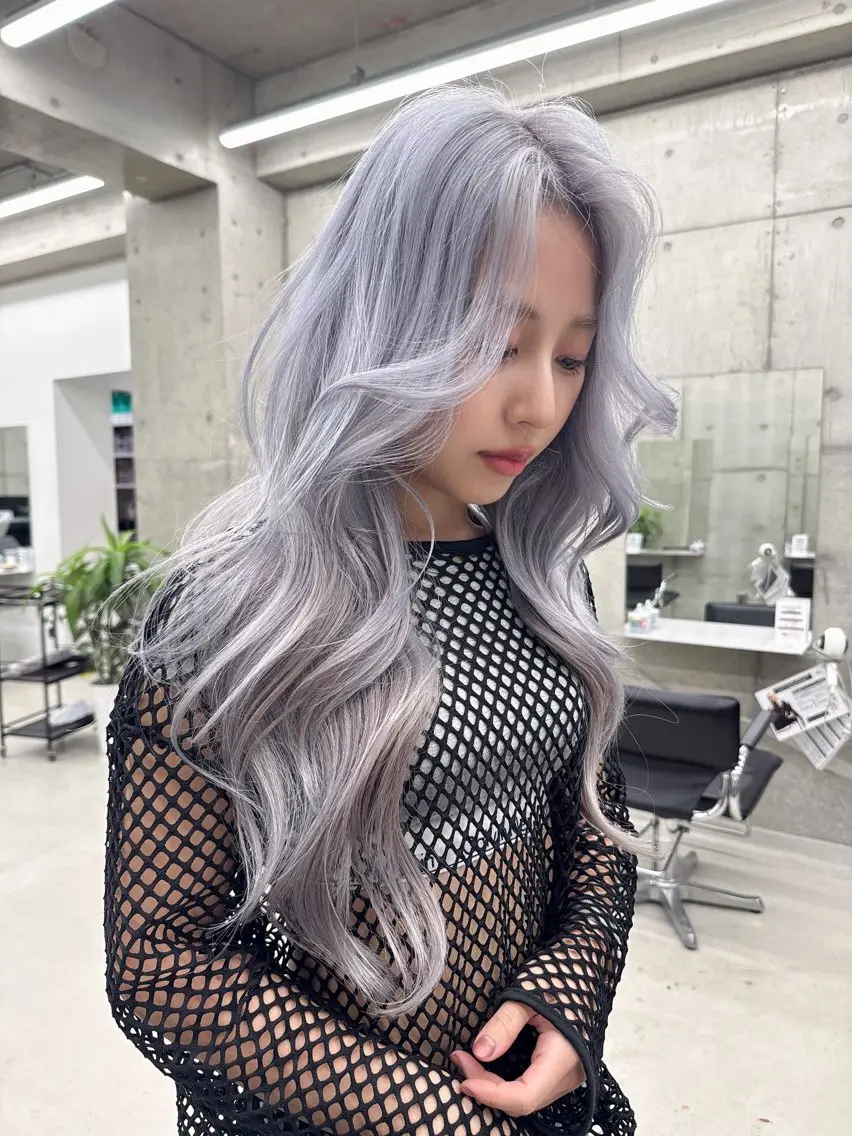 カラー ヘアカラー トリートメント Asami/名古屋/ ハイトーン/デザインのヘアスタイル