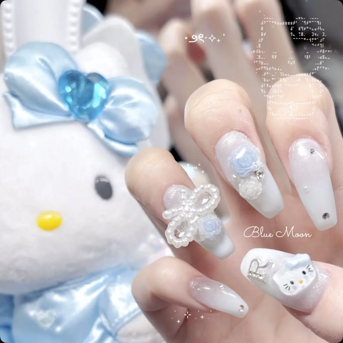 ネイル リボン ハンドネイル フットネイル ハンドケア nail salon Blue Moonのネイルデザイン