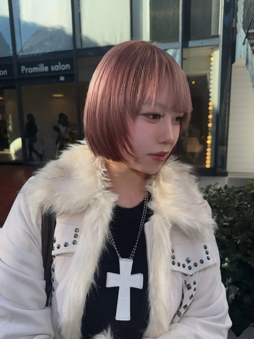 ショート カラー ヘアカラー トリートメント ヘッドスパ ヘアセット HARUNA/原宿/ デザイン/カットのヘアスタイル
