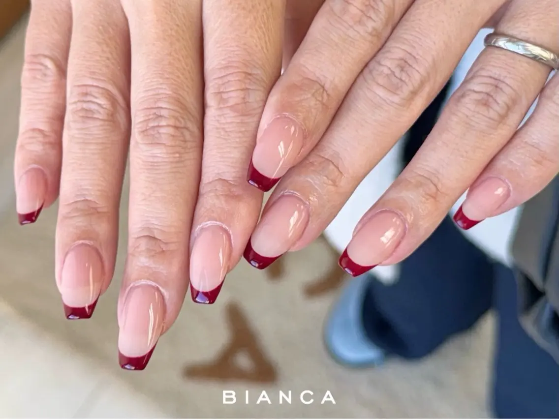 【オフなし】ハンド💅🏻シンプルフレンチネイル:パラジェル変更可【大宮/パラジェル/長さだし/フィルイン】の写真