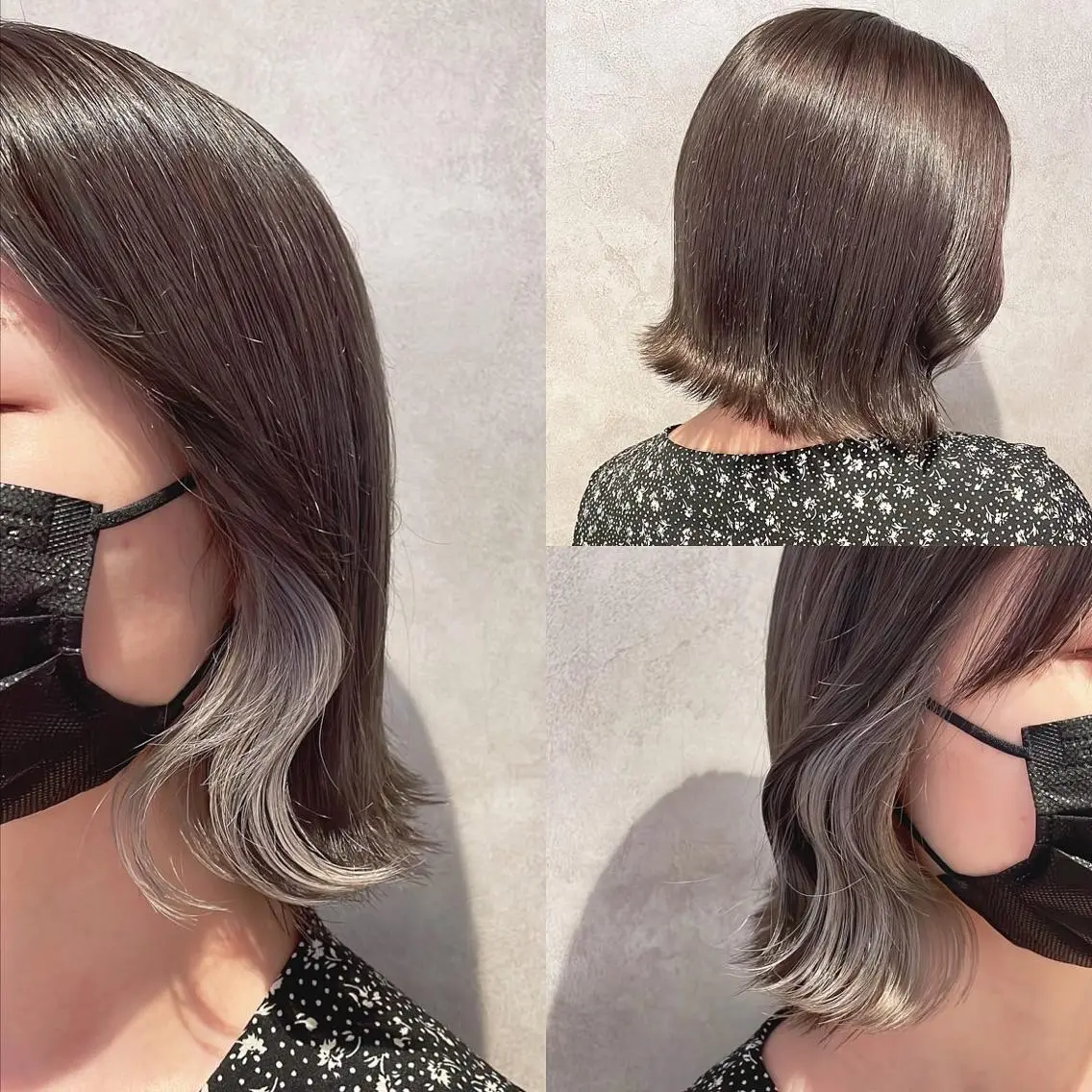 ショート カラー ブリーチ イヤリングカラー 外ハネヘア ヘアカラー トリートメント 渋谷:インナーカラー ／🍒エリカ🍒のヘアスタイル