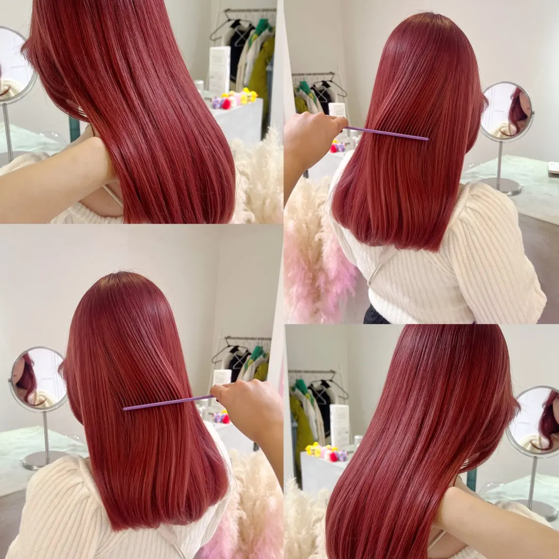 セミロング カラー 🎀ダブルカラー/ ピンク×ガーリー🎀のヘアスタイル