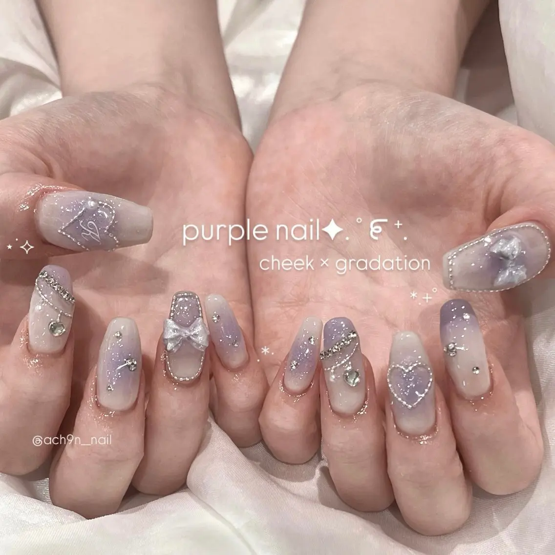 ネイル チークネイル グラデーション ハンドネイル aoi ♡のネイルデザイン