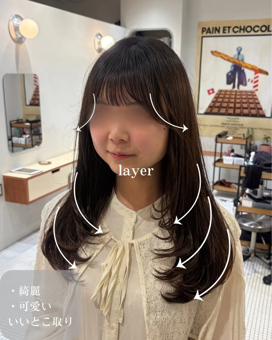 ロング カラー ロングレイヤー ハッシュカット レイヤーカット ロング カット ヘアカラー トリートメント 酸性縮毛矯正/ ホッタケイシのヘアスタイル