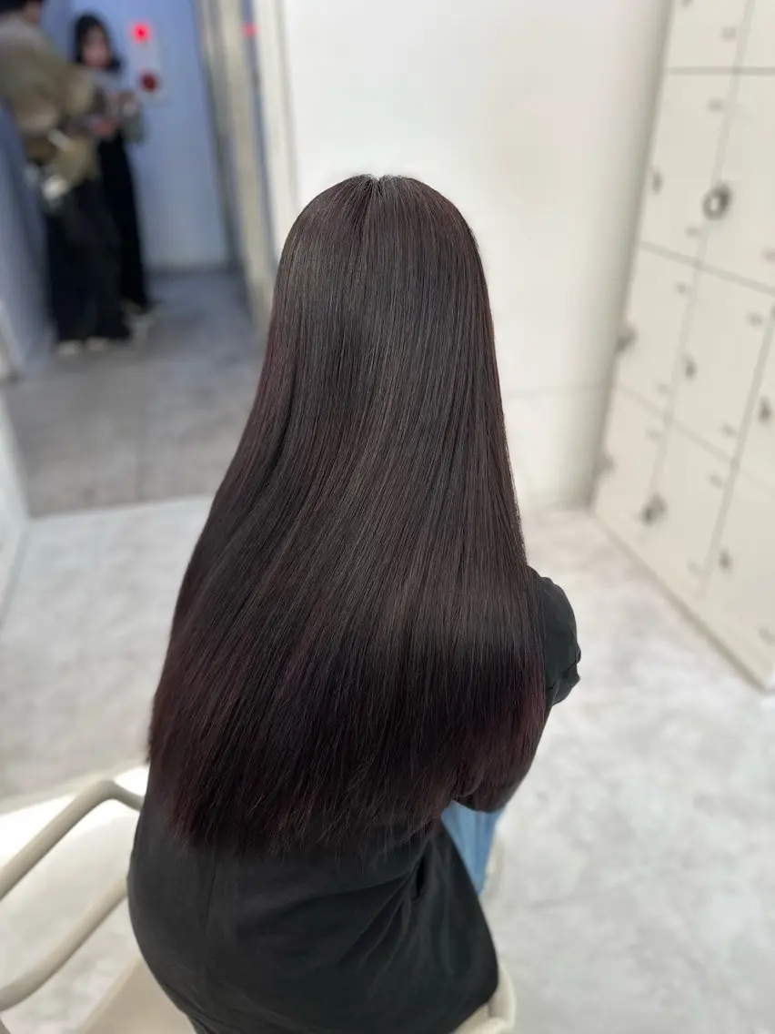 ロング カット 縮毛矯正 トリートメント ヘッドスパ ヘアセット 🤍韓国艶ワンホン ヘアMayu🤍のヘアスタイル