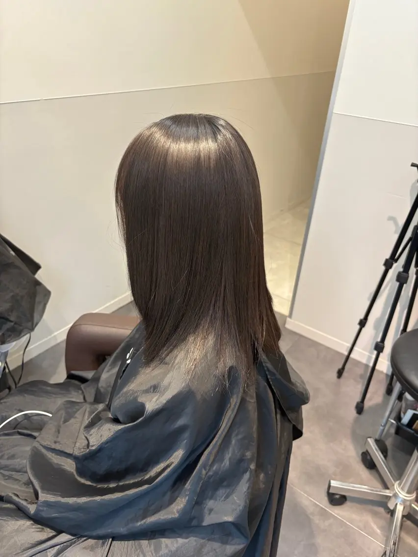 ミディアム カラー パーマ ヘアアレンジ メンズ カット 縮毛矯正 トリートメント 髪質改善縮毛矯正 ブリーチなしRYOのヘアスタイル