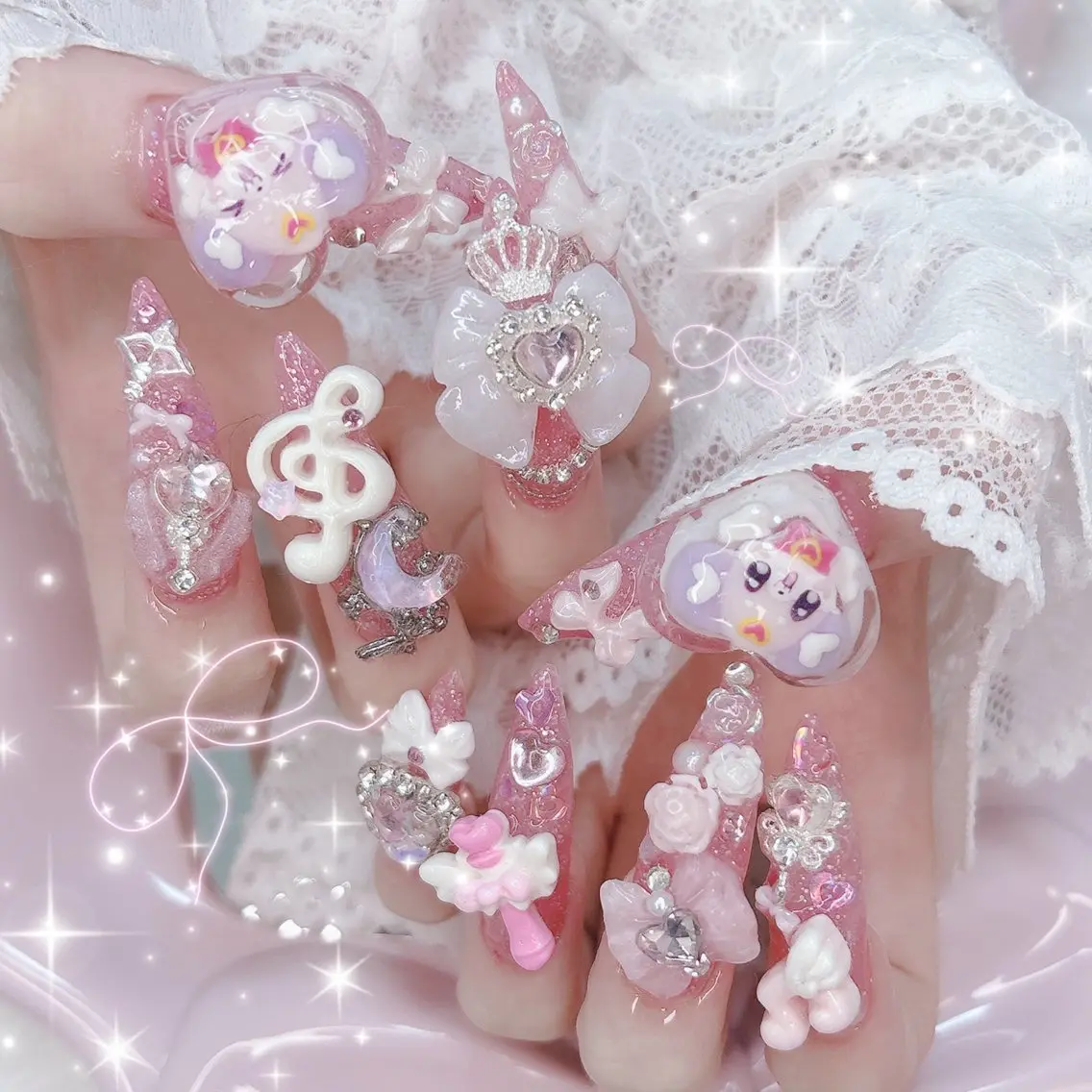 ネイル フレンチネイル ガーリー ロングネイル ハンドネイル ハンドケア mini nailのネイルデザイン