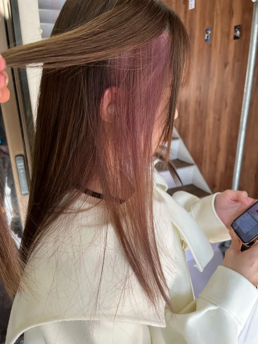 ロング カラー パーマ ヘアアレンジ ブリーチ 【暗め透明感カラー】 【インナー】小島良太のヘアスタイル