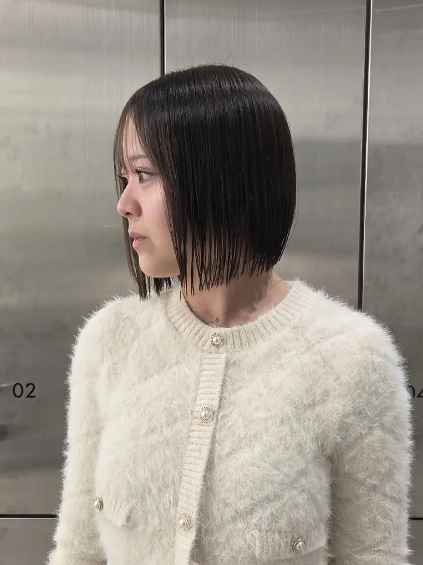 ミディアム カラー ボブ カット ヘアカラー トリートメント YOKUTO/透明感 ️カラー30日空き有のヘアスタイル