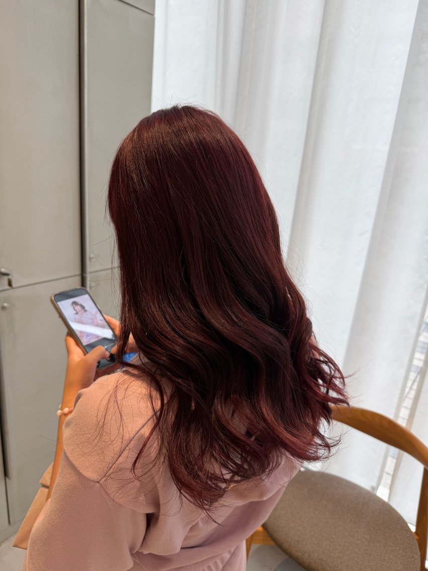 ロング ヘアカラー トリートメント ヘアセット 葵海🤎 艶カラー/縮毛矯正のヘアスタイル