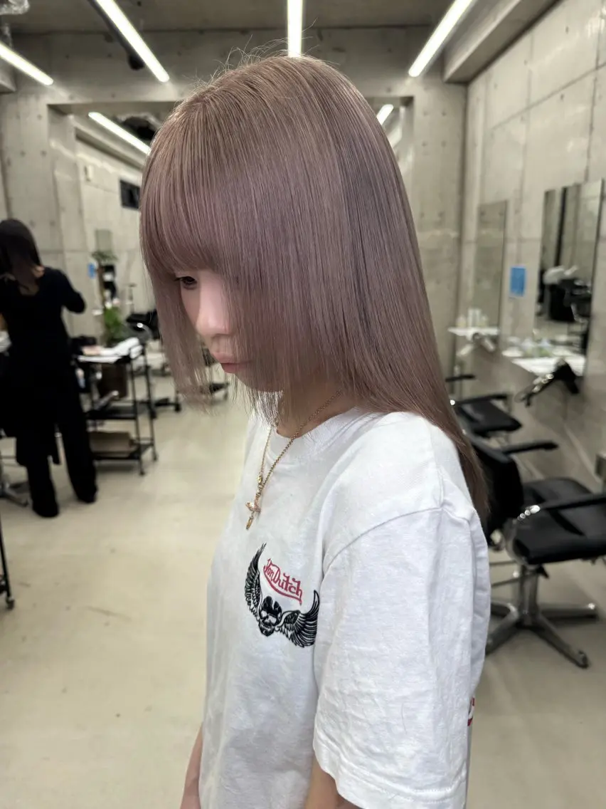 カラー ヘアカラー トリートメント Asami/名古屋/ ハイトーン/デザインのヘアスタイル