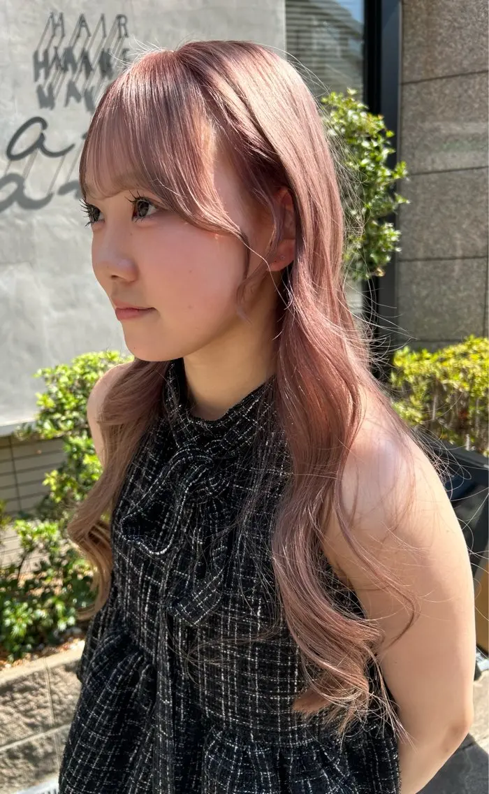 ロング カラー ブリーチ ダブルカラー 似合わせカット 安達 咲のヘアスタイル