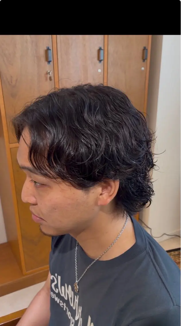 パーマ メンズ センターパート メンズパーマ ニュアンスパーマ カット パーマ ブリーチ/名古屋/ /栄/ioriのヘアスタイル
