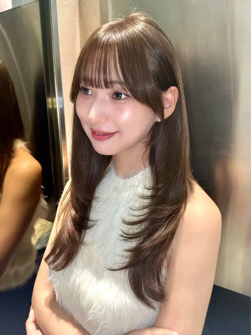 ミディアム カット 縮毛矯正 ブリーチなしW🎀 髪質改善/はのんのヘアスタイル