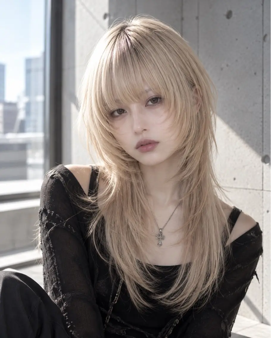 ロング カラー ブリーチリタッチ|ハ イトーン|NAGIのヘアスタイル