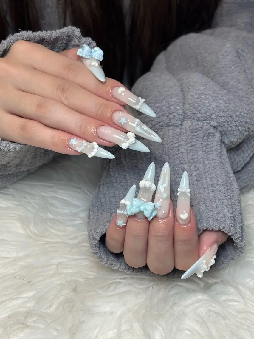 ネイル チークネイル ドット フレンチネイル グラデーション ハート ハンドネイル Julli NailStudioのネイルデザイン
