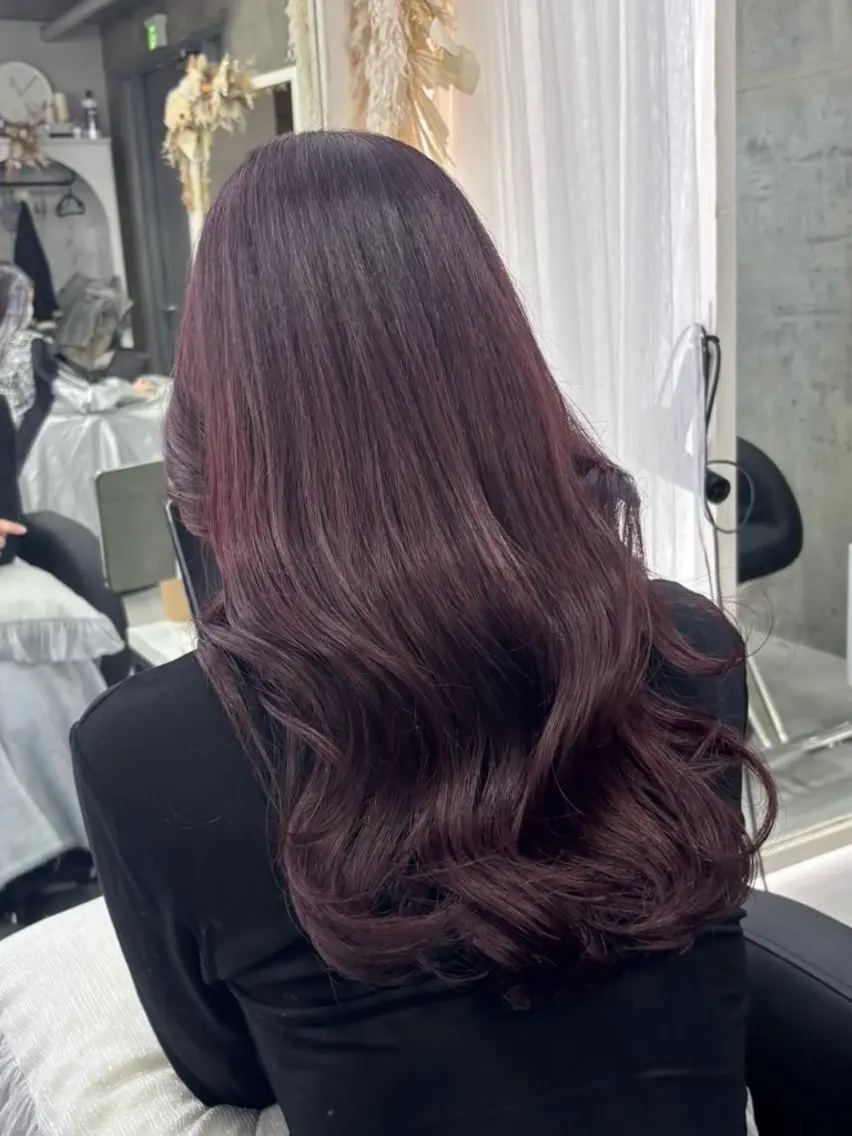 ロング カラー ヘアカラー トリートメント XELM高崎 nearaのヘアスタイル