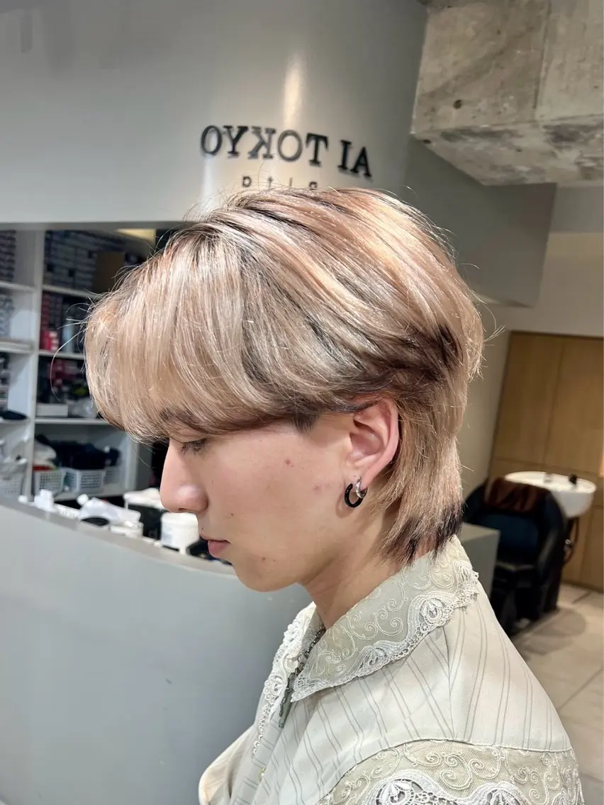 ショート カラー メンズ ヘアカラー 🎨古着✖️ ハイトーンYui🎨のヘアスタイル