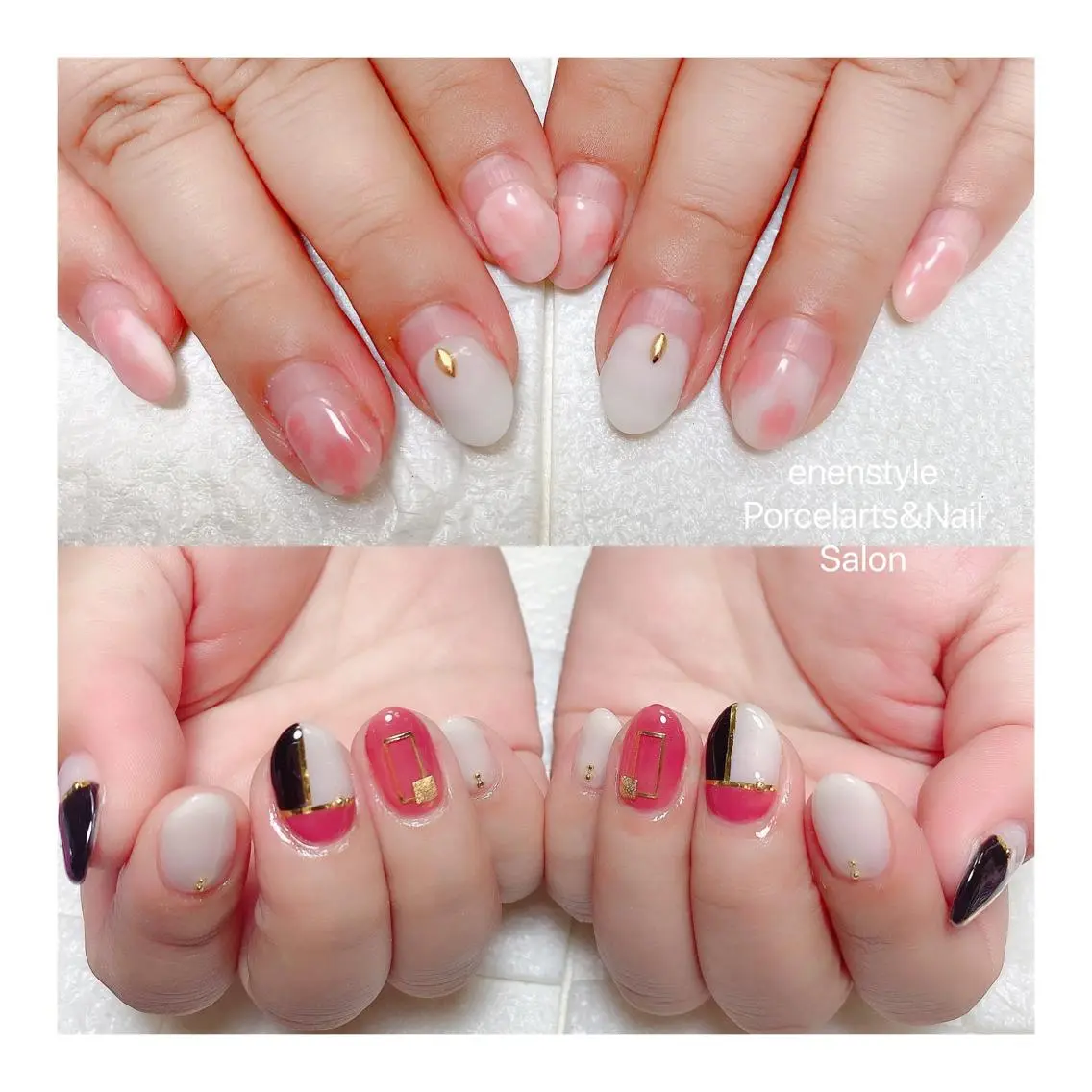 ミディアム ネイル ハンドネイル 🐾enen style 🐾のネイルデザイン
