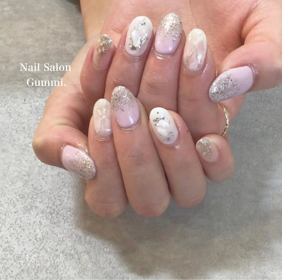 ネイル キラキラネイル 韓国ネイル ラメ(グリッター) ミラーネイル ニュアンスネイル Nail Salon Gummi.のネイルデザイン