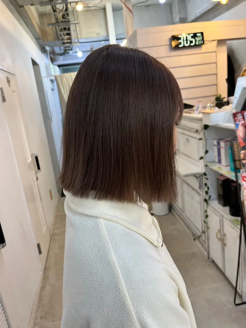 ショート カラー ボブ カット ヘアカラー トリートメント ダブルカラー メンズパーマ大成のヘアスタイル