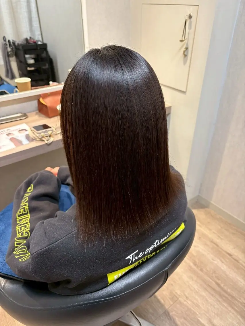 ミディアム 髪質改善 トリートメント カット トリートメント ANDIAMO栄／ chisatoのヘアスタイル
