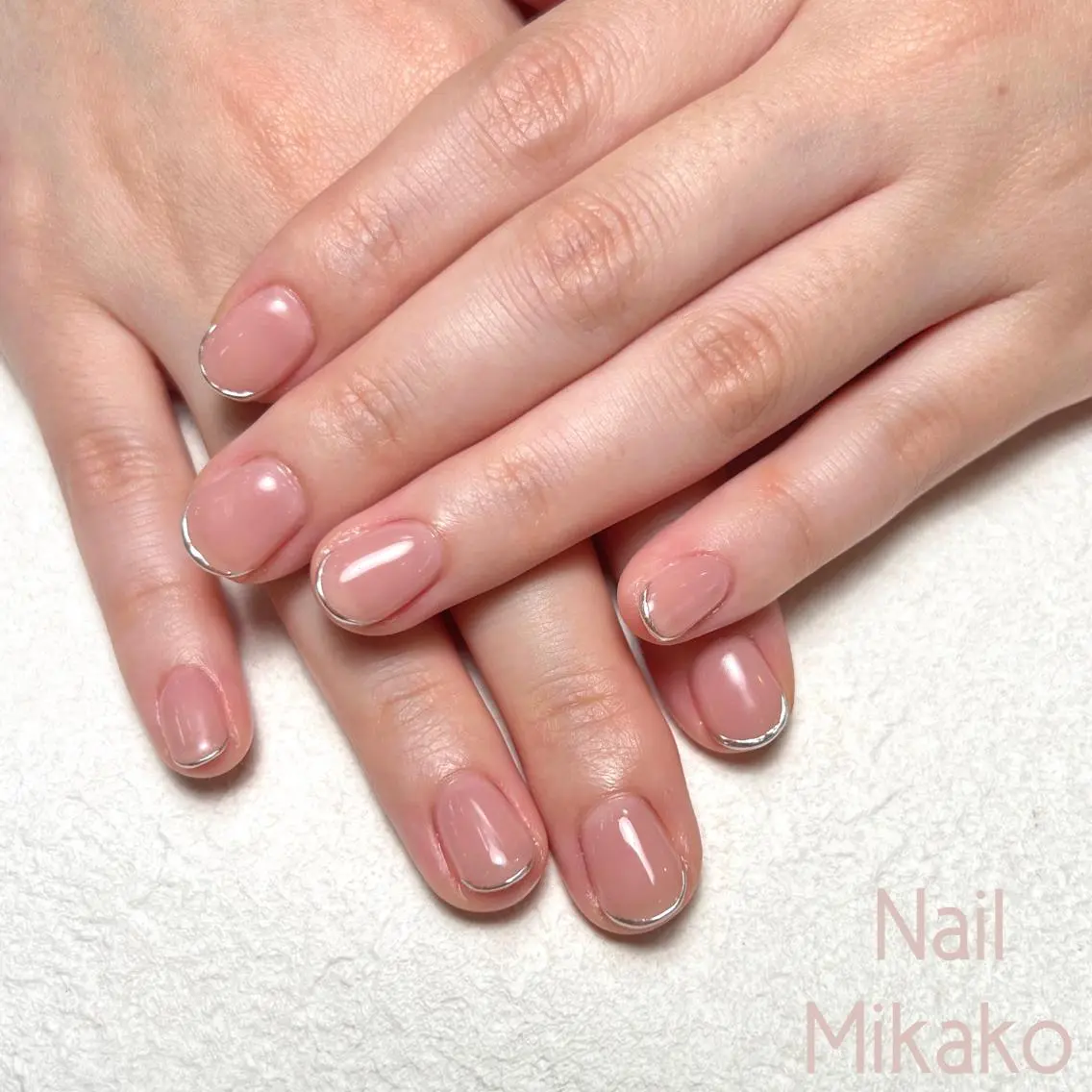 ネイル フレンチネイル ミラーネイル シンプルネイル ブライダルネイル Nail Mikakoのネイルデザイン
