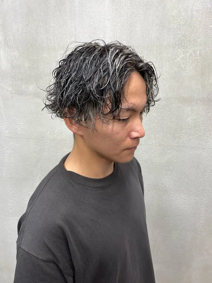 パーマ メンズ カット パーマ 岡本 悠聖のヘアスタイル