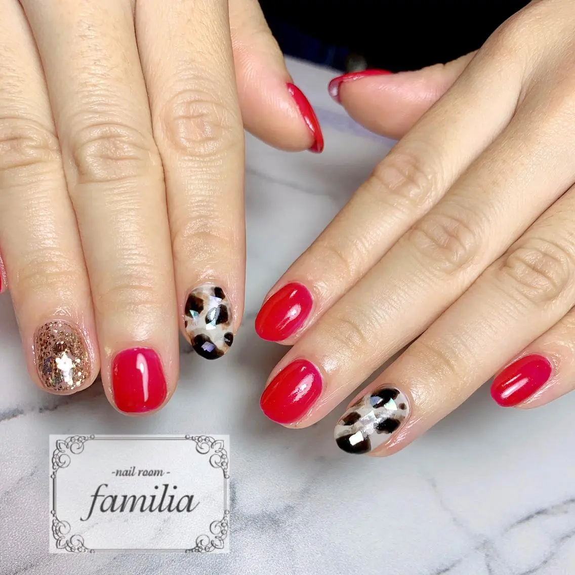 ネイル べっ甲ネイル ネイルチップ -nailroom- familiaのネイルデザイン