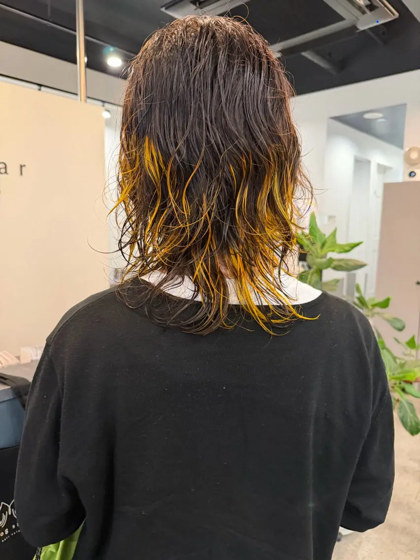 ミディアム カラー パーマ ミディアムパーマ ブリーチ カット パーマ トリートメント dogstar小林諒 パーマ/レイヤーのヘアスタイル