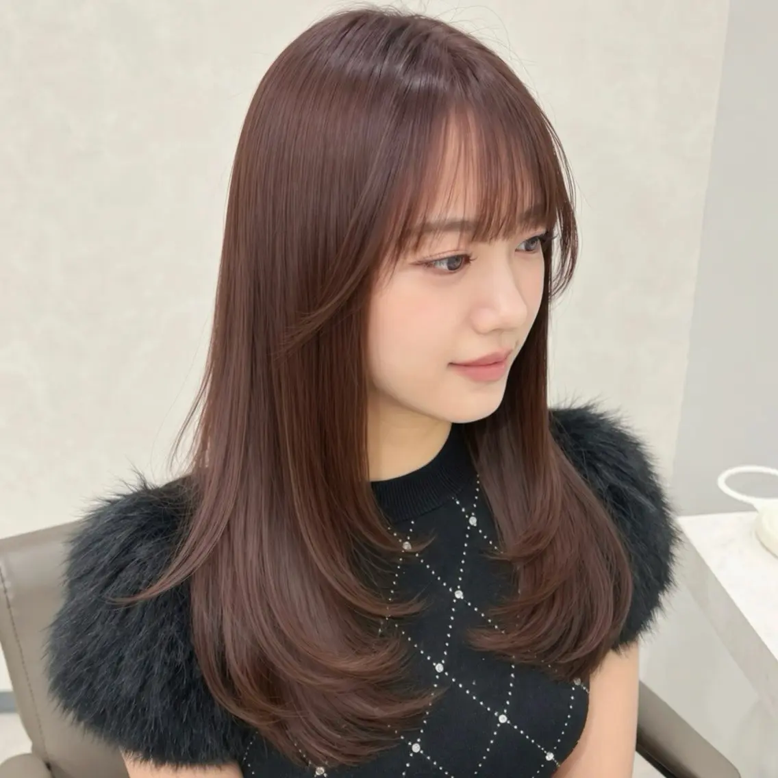 セミロング カット ヘアカラー トリートメント 🍒暖色カラー/ 透明感/hina🍒のヘアスタイル