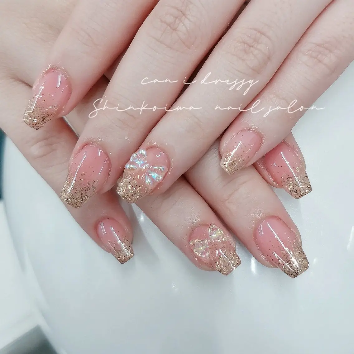 ネイル グラデーション ラメ(グリッター) ラメグラデーション ワンカラーネイル ピンク キャンアイドレッシー 新小岩のネイルデザイン