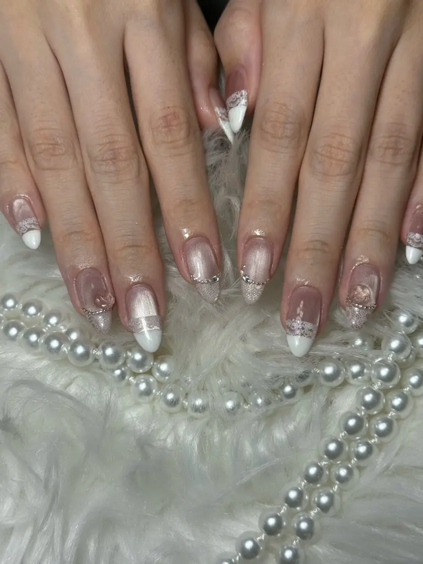 ネイル アートネイル オーロラネイル チークネイル 長さ出し フットネイル ハンドネイル 銀河_ Chan nailsのネイルデザイン
