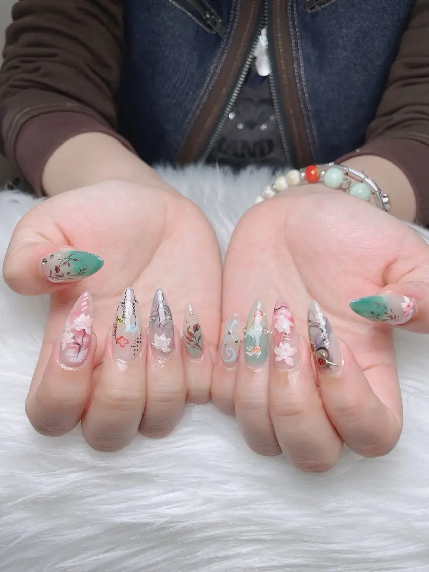 ネイル 長さ出し ジェルネイル 韓国ネイル 持ち込み ワンホンネイル ハンドネイル Sora nail 長さ出し専門店のネイルデザイン