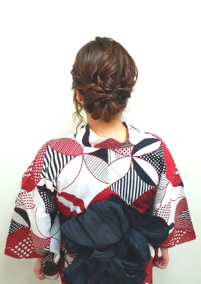 ミディアム ヘアアレンジ 着付け Hair&Make  Delight*のヘアスタイル