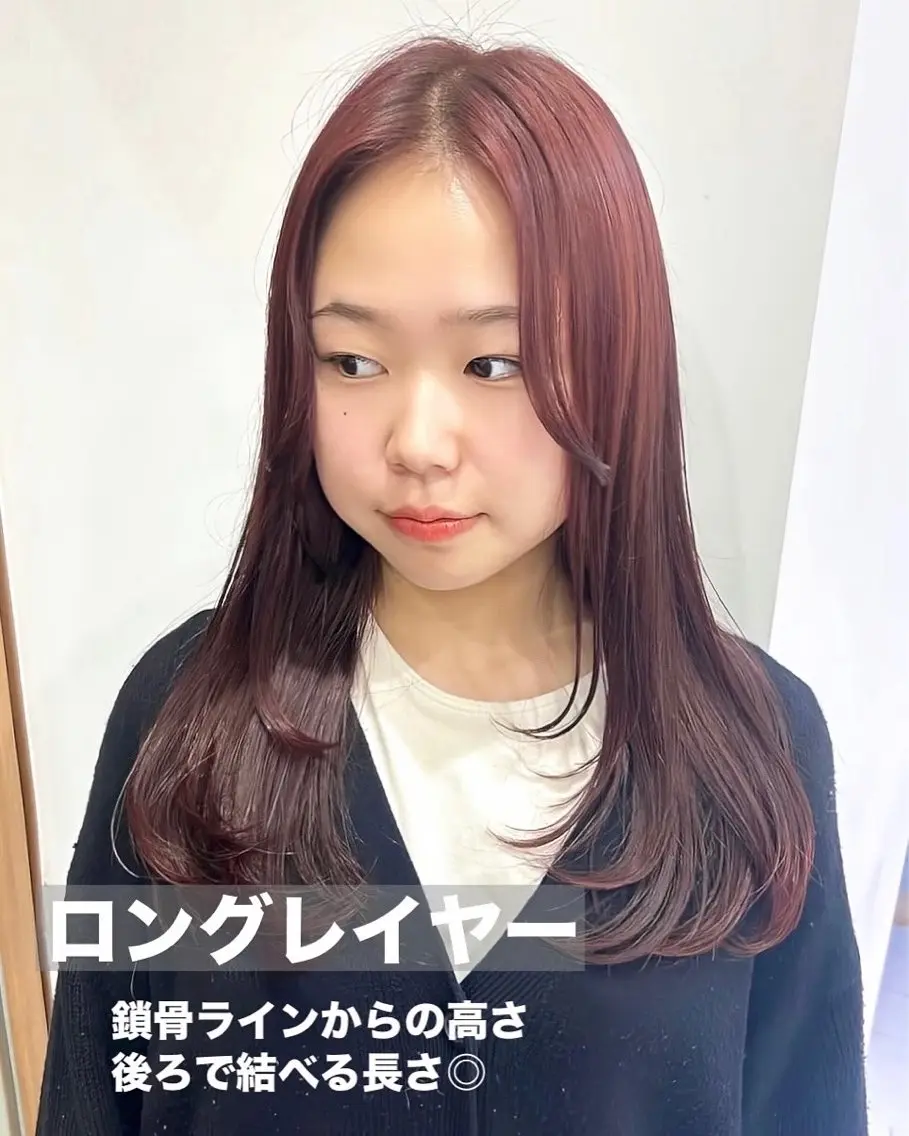 セミロング カラー レイヤーカット レイヤーカット⛓ hina🩶のヘアスタイル