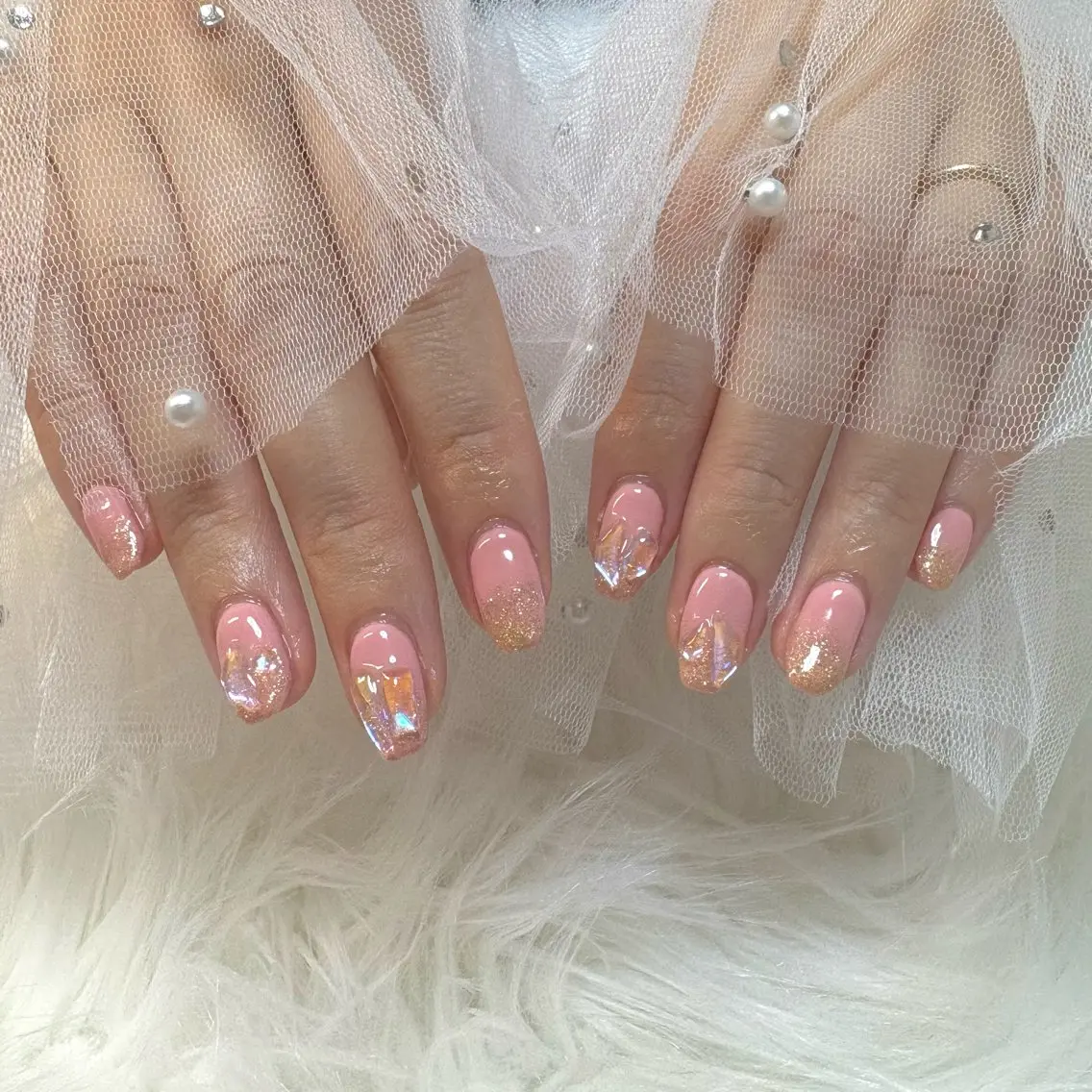 ネイル 氷ネイル・うるうるネイル ハンドネイル SHINE nail salonのネイルデザイン
