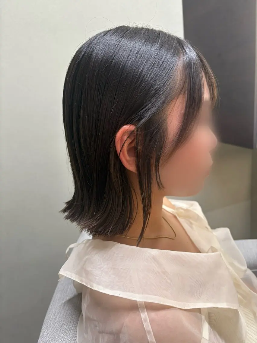 ショート 顔周りカット 髪質改善カラー&TR 縮毛矯正/弱酸性矯正のヘアスタイル