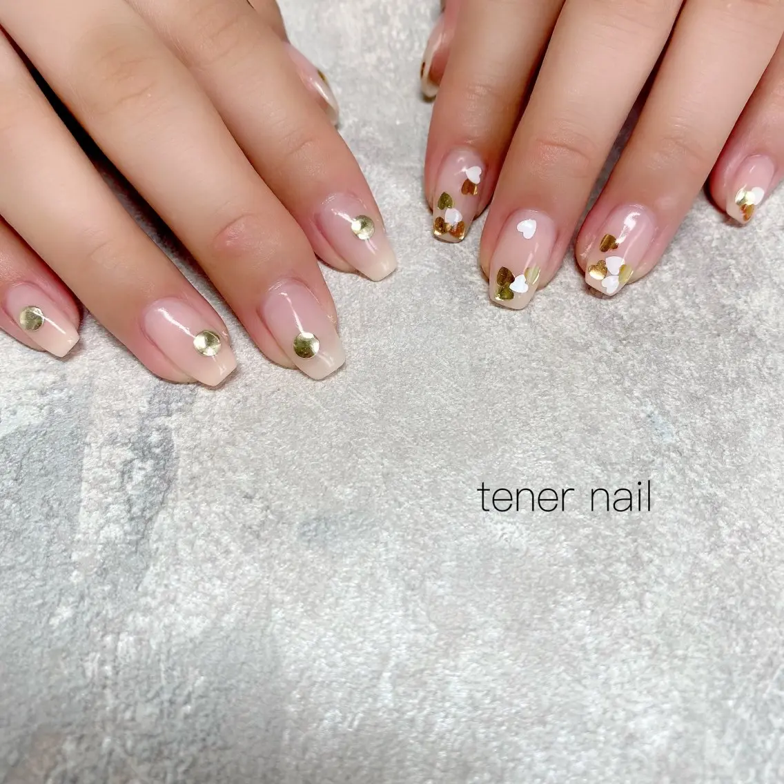 ネイル グラデーション ハート ハンドネイル テネルネイル tener nailのネイルデザイン