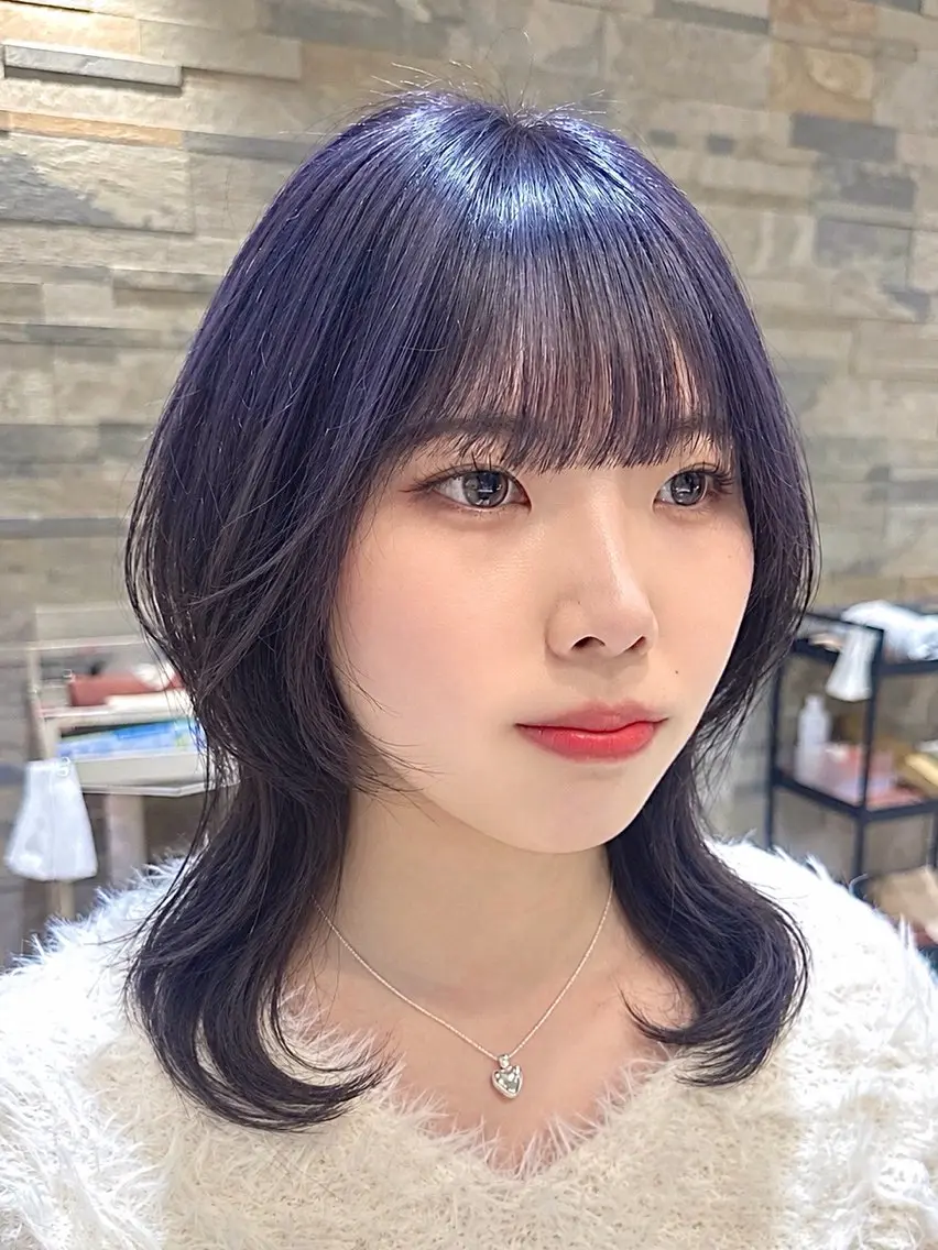 ミディアム カット ヘアカラー トリートメント レイヤー/インナー 髪質改善/まなかのヘアスタイル