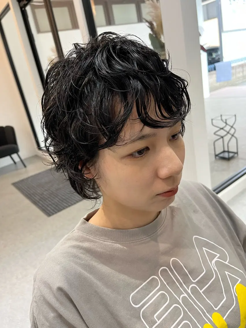 ショート パーマ カット パーマ 浜松街中/駐車場有 マンツーマン小畑翔平のヘアスタイル