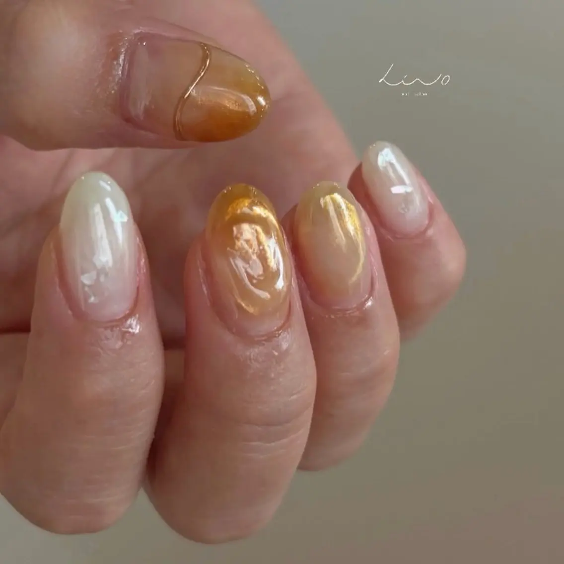ネイル ニュアンスネイル ショートネイル ハンドネイル nail salon linoのネイルデザイン