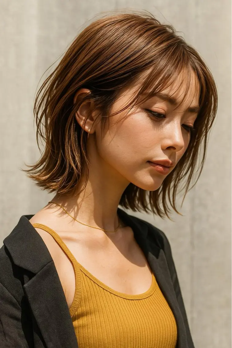 ミディアム カラー パーマ ハイライトカラー ボブ ハイライト ストレートパーマ カット ヘアカラー 縮毛矯正 トリートメント ヘアセット さく/髪質改善× 縮毛矯正/町田のヘアスタイル