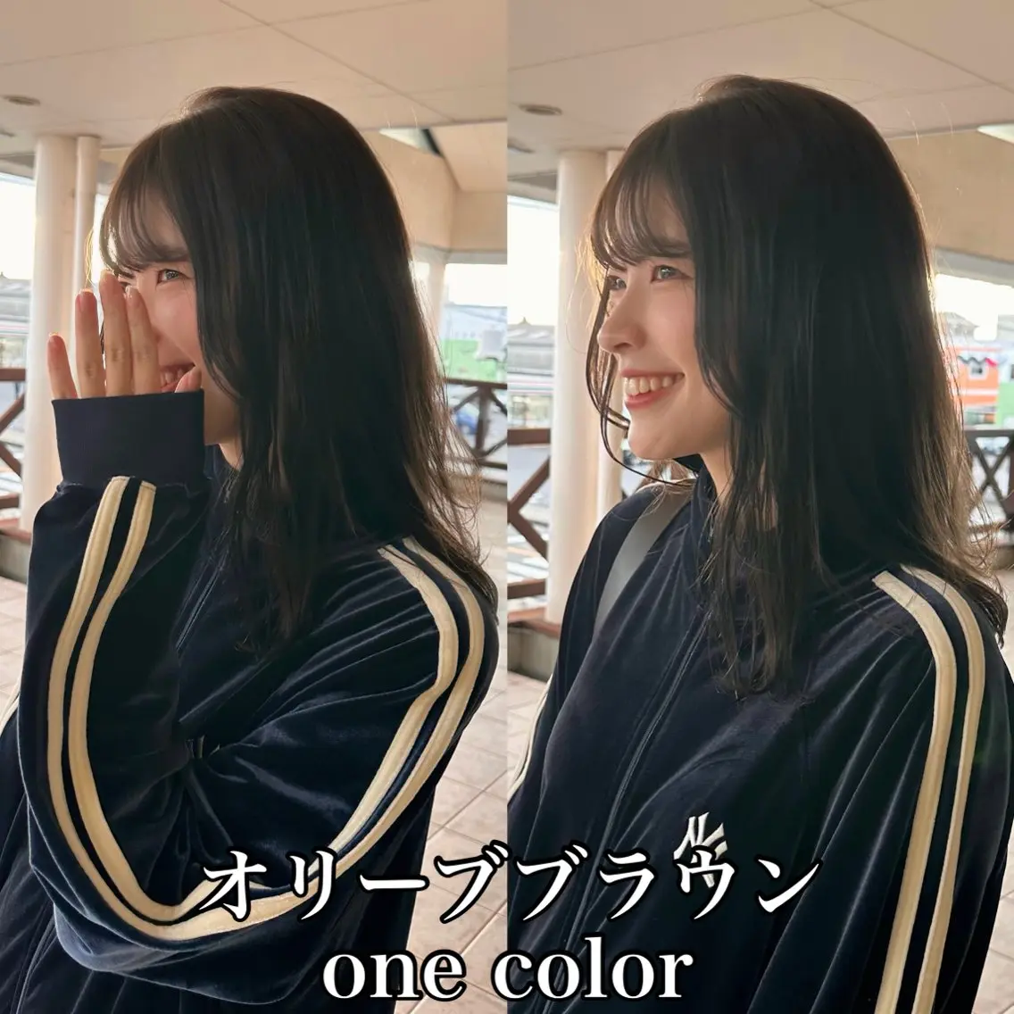 セミロング カラー ブラウンカラー オリーブブラウン 三重/縮毛矯正特化/ 髪質改善のヘアスタイル