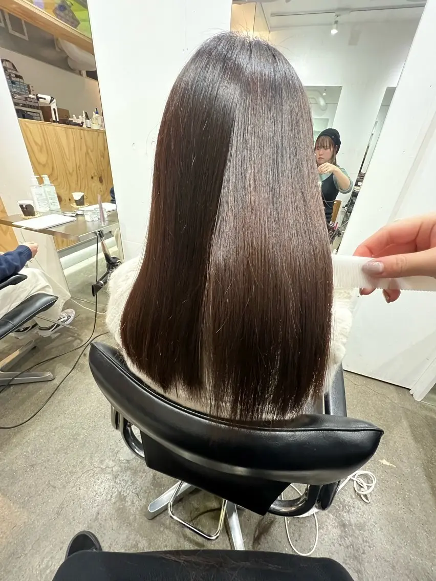 ロング カラー 髪質改善 トリートメント カット ヘアカラー パーマ 縮毛矯正 トリートメント ヘッドスパ ヘアセット ✨髪質改善矯正× ブリーチ✨YU-KIのヘアスタイル