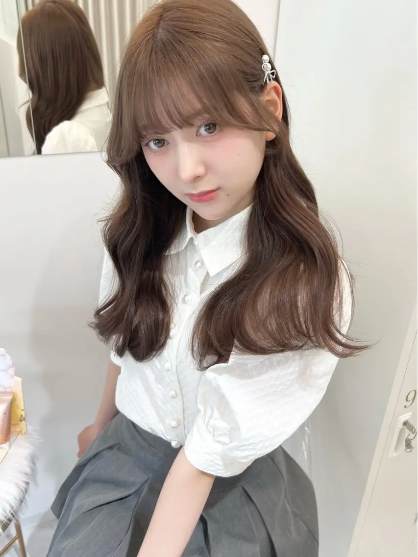 セミロング カラー ベージュカラー ラベンダーカラー ラベンダーベージュ 顔周りカット 盛れる顔周り🤍渋谷 Risa🎀のヘアスタイル