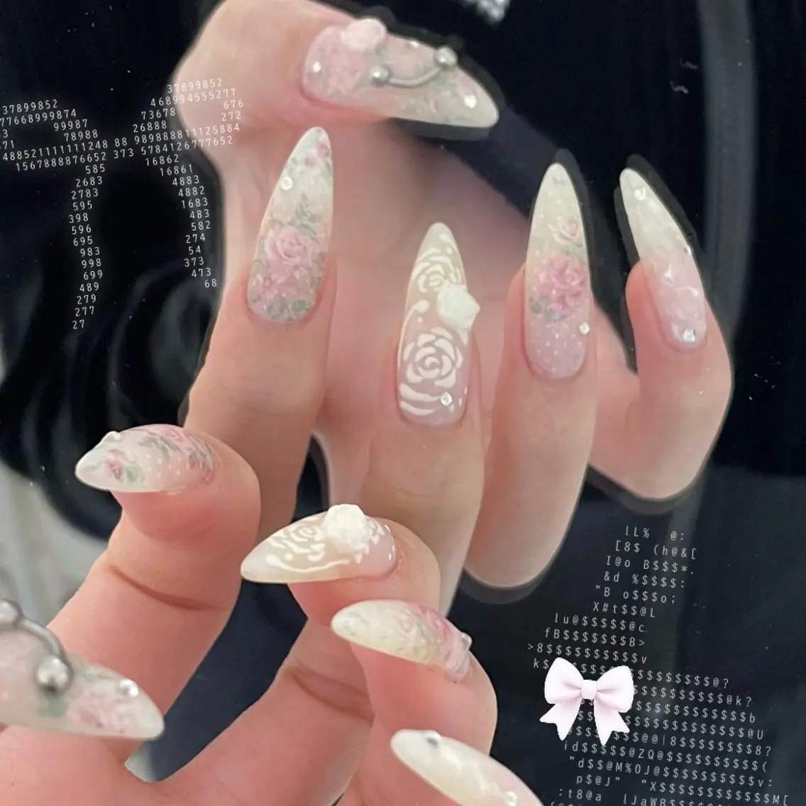 メンズ ネイル ハンドネイル MINAMI໒꒱ Y2K、韓国ガーリーのネイルデザイン