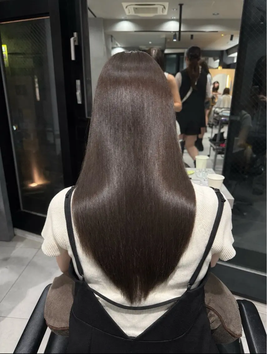 カラー グレージュ オリーブグレージュ オリーブグレー ヘアカラー トリートメント 福岡美髪矯正 /Rinonのヘアスタイル